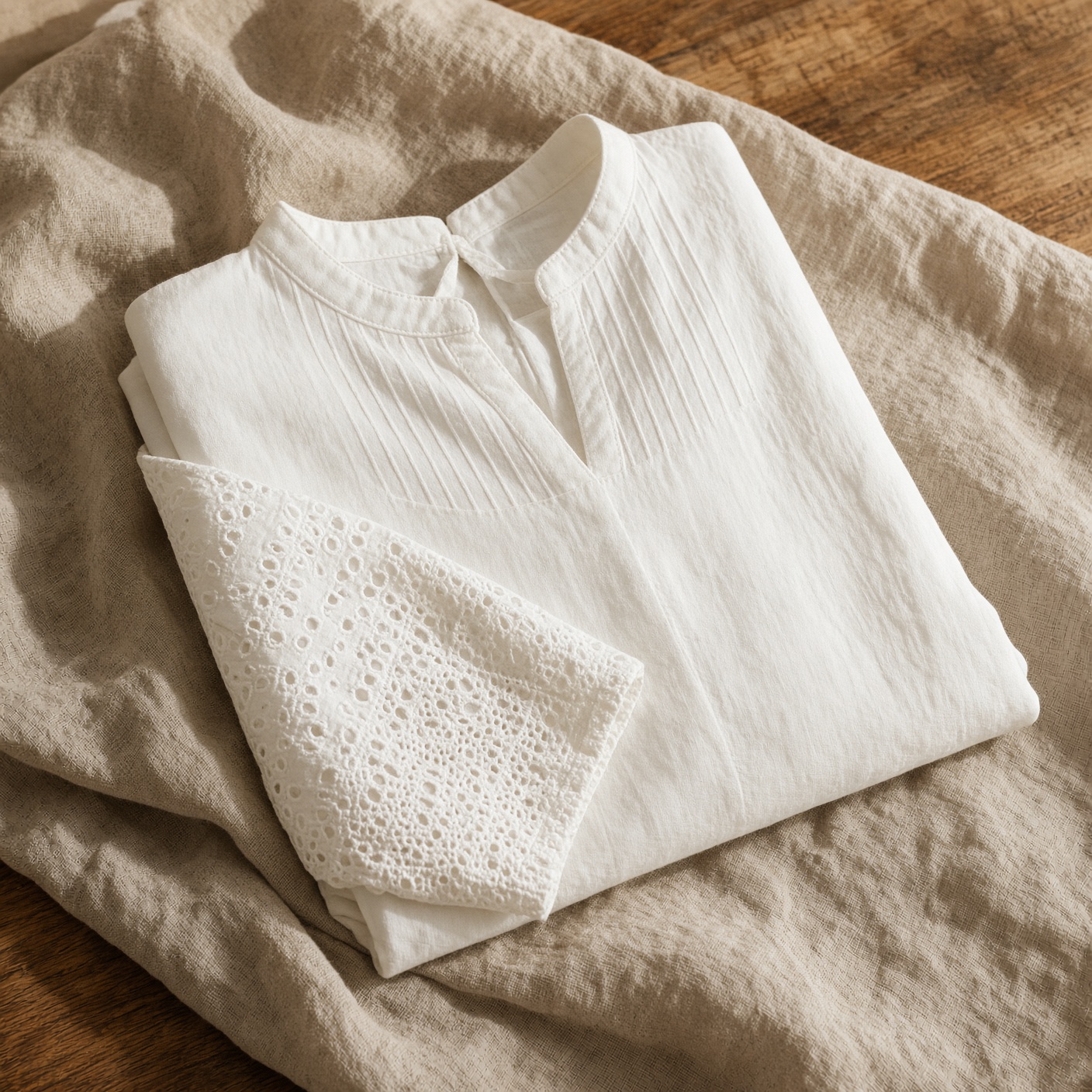 Blusa de algodón calada