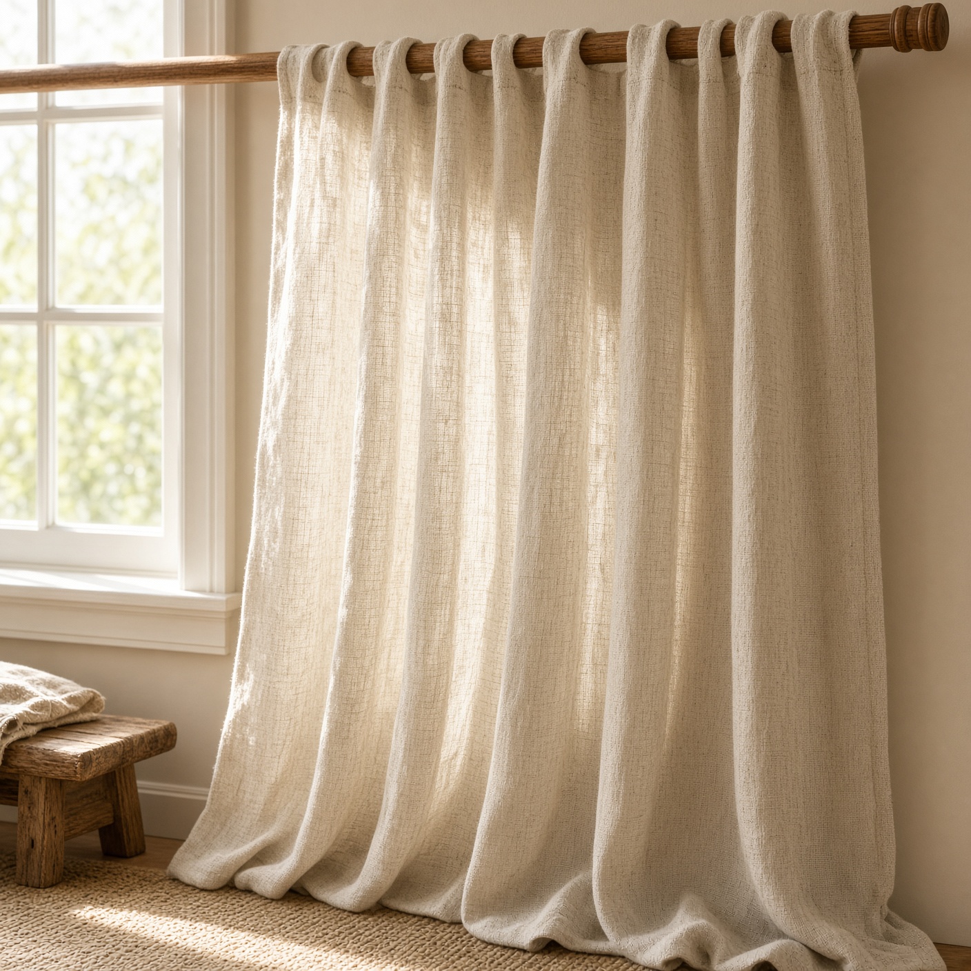 Cortinas de lino (par)